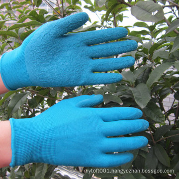 Polyester Latex Coated Polyester Gloves Safety Hand Work Glove